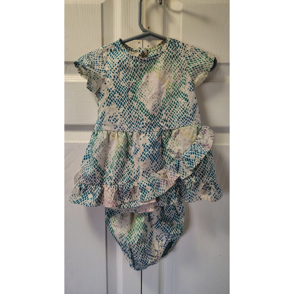 Wrangler Baby Girls' Ruffle Hem Snake Print Dress Set Multicolor Size 3-6 Months